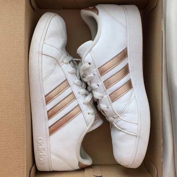 adidas rose gold sneakers